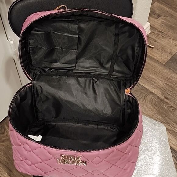 Steve Madden Quilted Zip Around Travel Cosmetic Case- Rose - Picture 8 of 11
